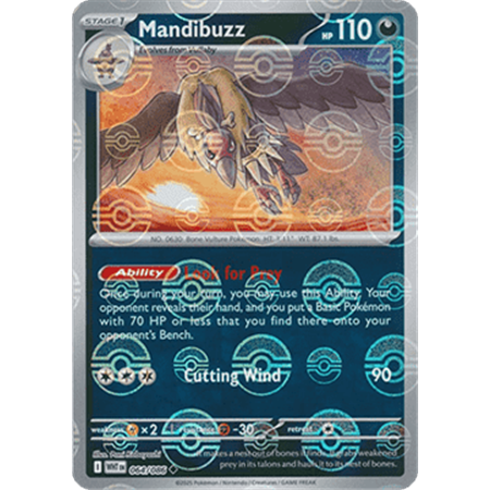 WHT 064 - Mandibuzz - PokeBall Reverse Holo