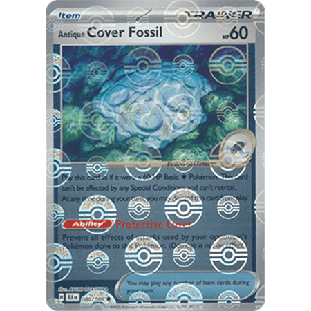 BLK 080 - Antique Cover Fossil - PokeBall Reverse Holo