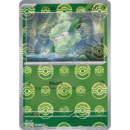 WHT 004 - Cottonee - PokeBall Reverse Holo