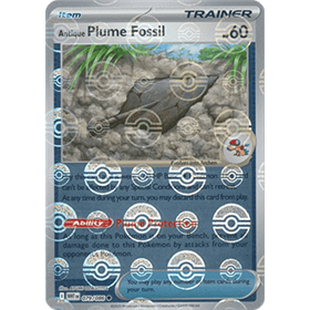 WHT 079 - Antique Plume Fossil - PokeBall Reverse Holo WHT 079 - Antique Plume Fossil - PokeBall Reverse Holo