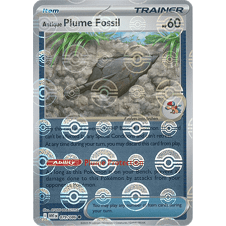WHT 079 - Antique Plume Fossil - PokeBall Reverse Holo