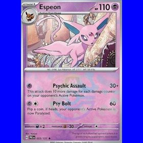 PRE 033 - Espeon - MasterBall Reverse Holo PRE 033 - Espeon - MasterBall Reverse Holo