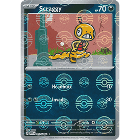 WHT 057 - Scraggy - PokeBall Reverse Holo