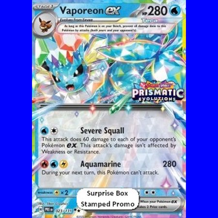 PRE 023 - Vaporeon ex - Stamped - Sealed