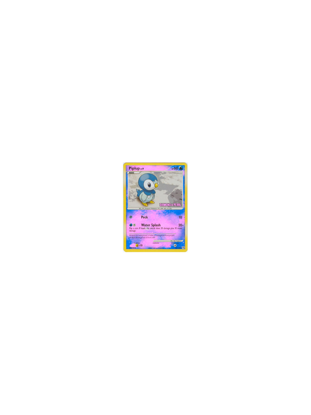 DP 093 - Piplup Lv.9 - Burger King Promo