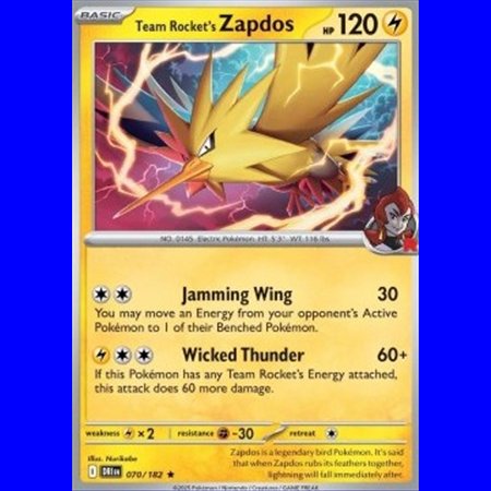 DRI 070 - Team Rocket's Zapdos - Holo