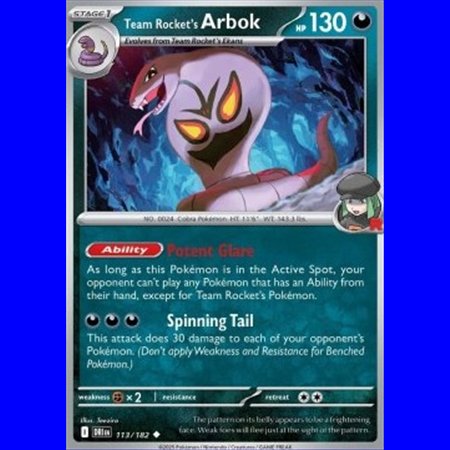 DRI 113 - Team Rocket's Arbok - Reverse Holo