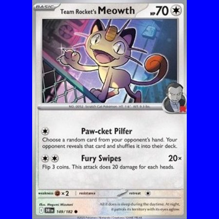 DRI 149 - Team Rocket's Meowth - Reverse Holo