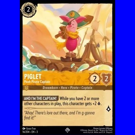 3INK 016 - Piglet - Pooh Pirate Captain - Foil