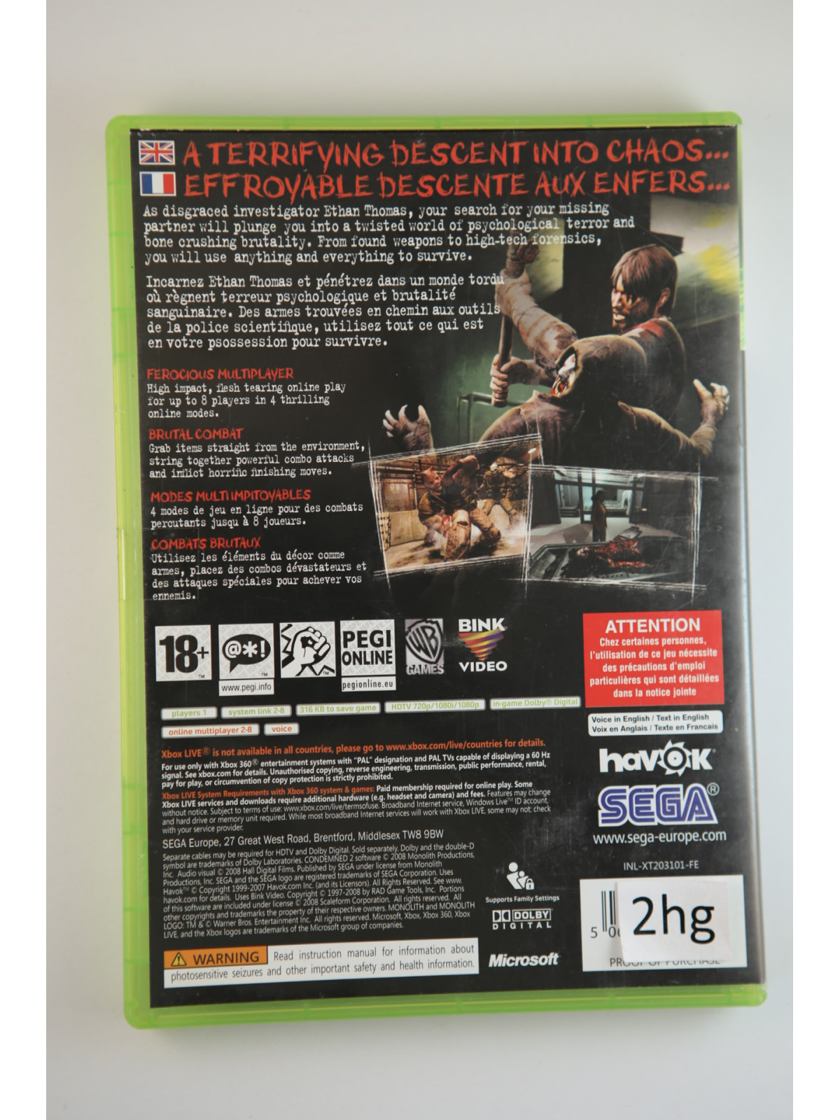 Condemned 2 Xbox 360 Spellen Xbox 360€ 7,50  Xbox 360 Spellen