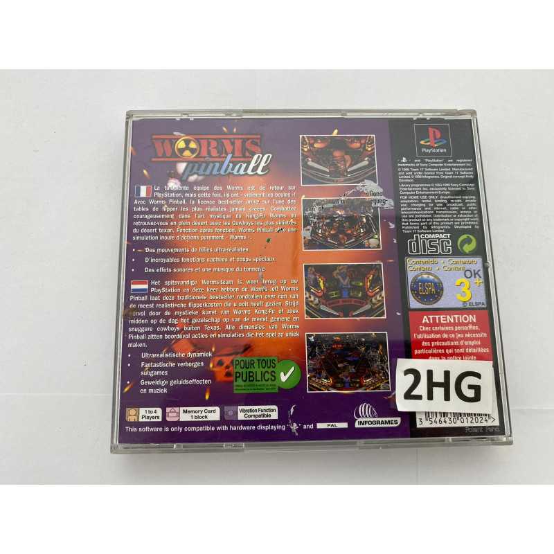 Worms Pinball Sur Sony PlayStation 1 – PS1 – Comme Neuf – Version Française PAL